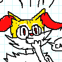 But look I drew this Braixen with a funny little face!